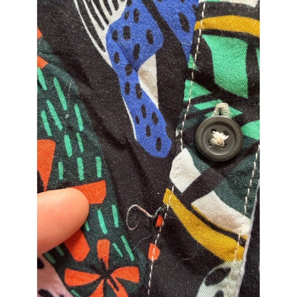 Anthropologie Margaret Jeane Jungle Leopard Blouse Multicolor Tie Cuff Size 16W - Picture 8 of 11